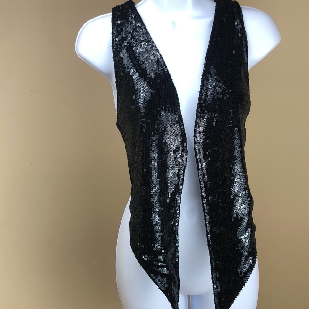 Black Sequins Vest